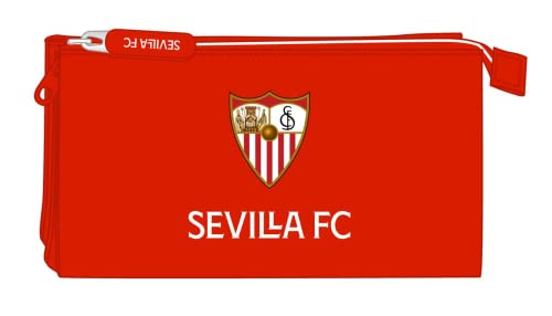 Safta, Astuccio Triplo Di Sevilla Fc, 220 X 30 X 120 Mm Unisex-Bambini E Ragazzi, Rosso, Estándar