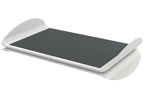 Leitz Ergo Poggiapiedi Ergonomico Regolabile Per Scrivania Con 2 Impostazioni Di Altezza, 50,8 X 13,5 X 30 Cm, Grigio Chiaro/Bianco, 65030085