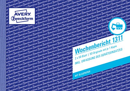 Avery Zweckform Formularbuch Wochenbericht, A5 Quer