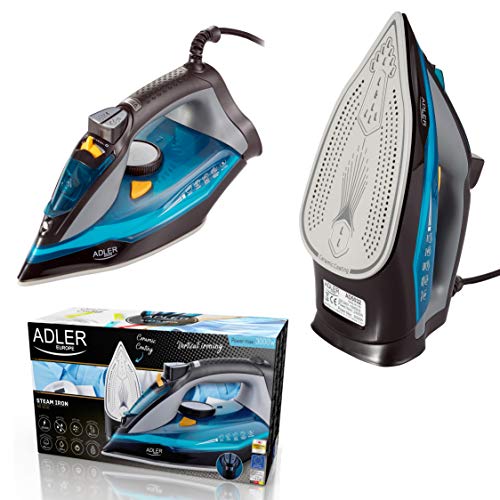 Adler Ad 5032 Iron Dry Iron Ceramic Soleplate Black Blue Gray 2400 W