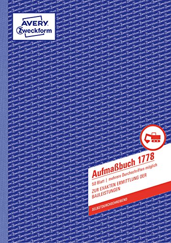 Avery Zweckform Formularbuch Aufmaß, Sd, A4, 50 Blatt