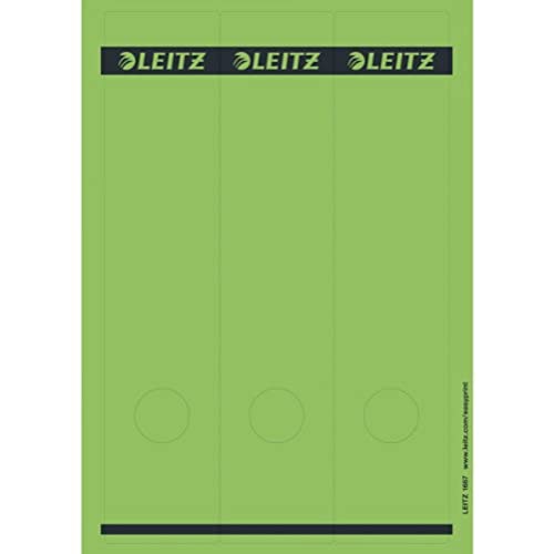 Leitz Etichette Adesive A4 Stampabili Al Pc Per Raccoglitori A Leva In Cartone, Formato Lungo E Largo, Verde, 61,5 X 285 Mm, Cartoncino, 16870055, Con
