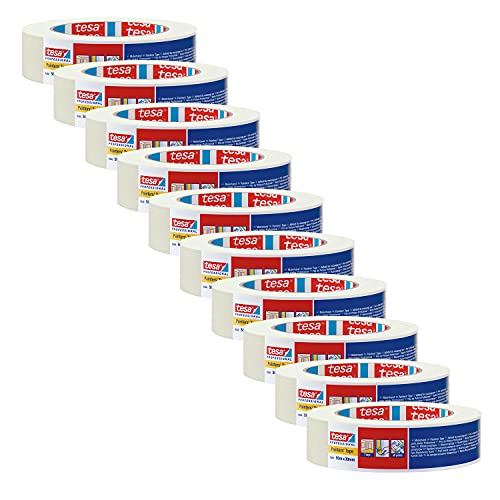Tesa Krepp 4348 Standard - Nastro Adesivo Da Imbianchino, Per Dipingere E Rivestire, 50 M X 30 Mm, Confezione Da 10 Pezzi, Colore: Beige Chiaro
