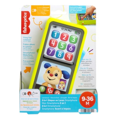 Fisher-Price Smartphone Scorri E Impara, Telefono Giocattolo Didattico Per Neonati E Bambini Ai Primi Passi, 9-36 Mesi, Edizione: Olandese; Inglese, U