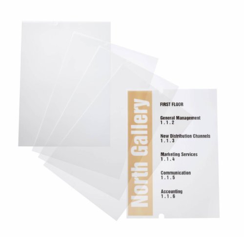 Durable 483519 - Crystal Sign Refill, Fogli Traslucidi Microperforati, F.To 210X297 Mm, Trasparente, Confezione Da 10 Fogli (10 Inserti)