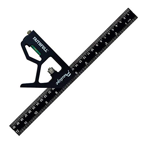 Faithfull Faics300Cnc Prestige Combination Square Black Aluminium 300Mm (12In)