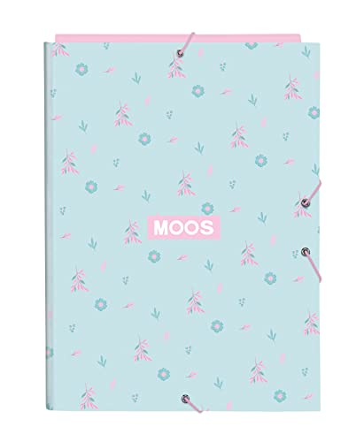 Moos - Cartella Folio Con 3 Risvolti, Ideale Per Bambini Di Diverse Età, Comoda E Versatile, Qualità E Resistenza, 26 X 36,5 Cm, Colore Turchese, Turc