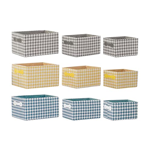 Set 3 Cestas Almacenaje Pata Gallo 3 Colores 32X24X18