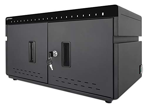 Manhattan 715959 Armadietto Stazione Di Ricarica Usb-C™ Per 20 Notebook/Tablet/Smartphone Nero Nero