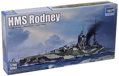 Trumpeter- Hms Rodney Modellino In Plastica Colori, Tru06718