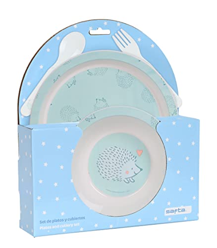 Safta M933 - Set Di Piatti E Posate, Confezione Da 22,5 X 5,5 X 26 Cm, Colore: Rosa Unisex Bambini, Turchese, Estándar, Casual