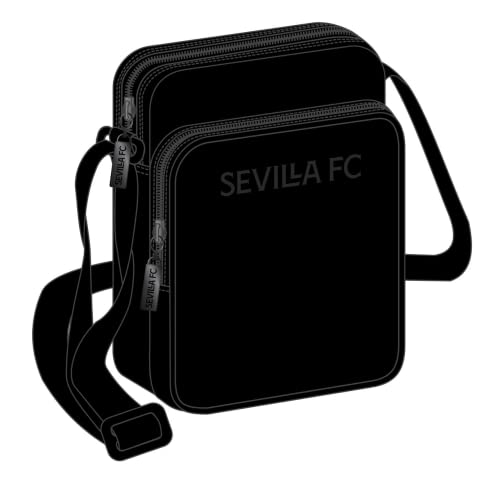 Safta, Tracolla Con Tasca Esterna Di Sevilla Fc Teen, 160 X 60 X 220 Mm Unisex-Bambini E Ragazzi, Nero, Estándar