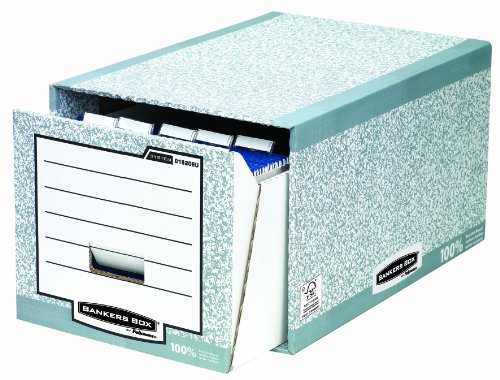 Bankers Box Fellowes System - Archivio A Cassetto, Formato A4, Colore: Grigio/Bianco