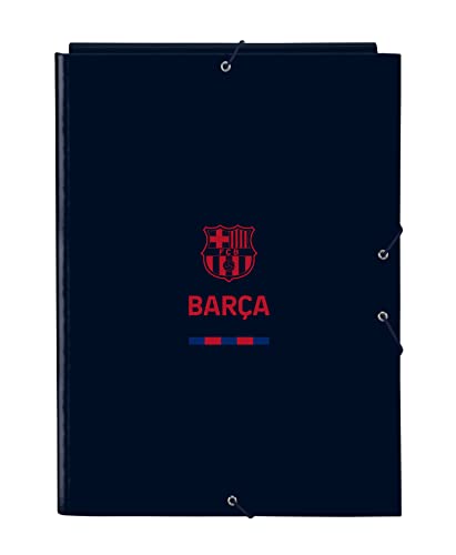 F.C. Barcellona Corporativa - Cartella A Libro Con 3 Risvolti, Ideale Per Bambini Di Diverse Età, Comoda E Versatile, Qualità E Resistenza, 26 X 36,5