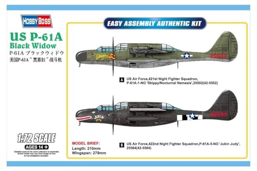 Hobby Boss- Modellino Us P-61A Black Widow, Colore Bianco, 87261