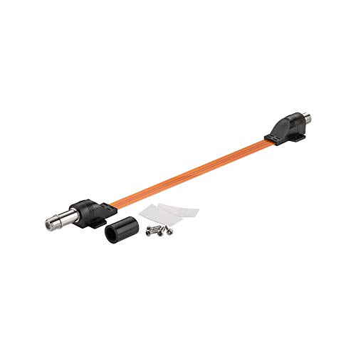 Goobay 71408 Impermeabile Cavetto Antenna Coax Passaggio Finestra Sat, Estremamente Piatto (0.3Mm), 0.2M Lunghezza Del Cavo