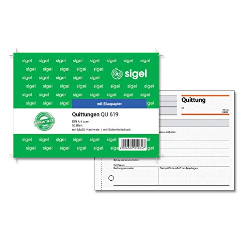 Sigel Qu619 Blocco Di Ricevute Formato A6 Orizzontale