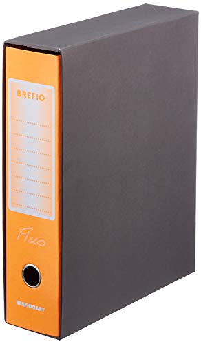 Brefio 0201190.Af Registratore Protocollo, Arancio Fluorescente, Dorso 8 Cm