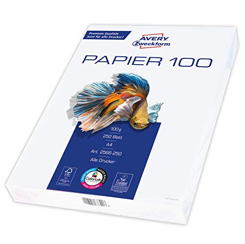 Avery Zweckform - 2566 - Carta Per Stampante A Getto D'Inchiostro, Din A4, 100 G/M²