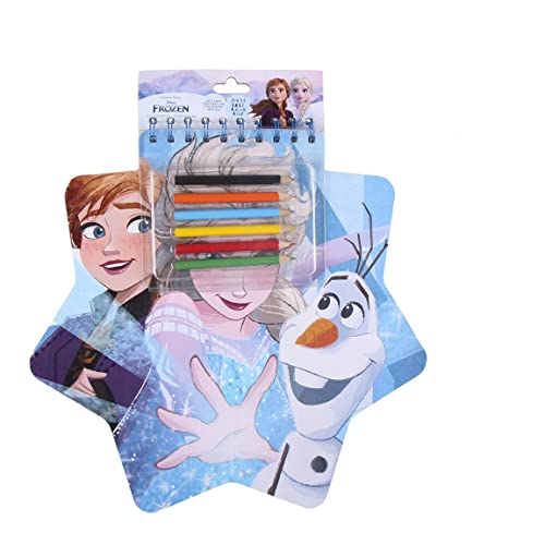 Cerdá Life'S Little Moments - Cuaderno De Dibujo Para Colorear De Elsa, Anna Y Olaf De Frozen Incluye 6 Lápices De Colores Y 15 Pegatinas | Regalo Ori