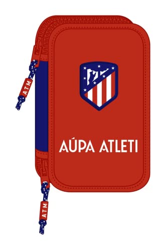 Safta, Astuccio Scolastico Con 28 Utili Inclusi Nell'Atlético De Madrid, 125 X 40 X 195 Mm Unisex-Bambini E Ragazzi, Rosso E Blu Navy, Estándar
