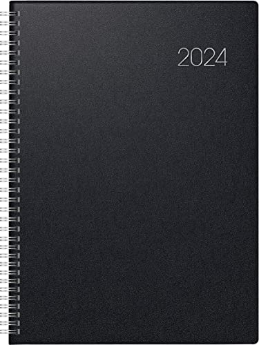 Brunnen Agenda Giornaliera Modello 787 2024 1 Pagina = 1 Giorno A4 Nero