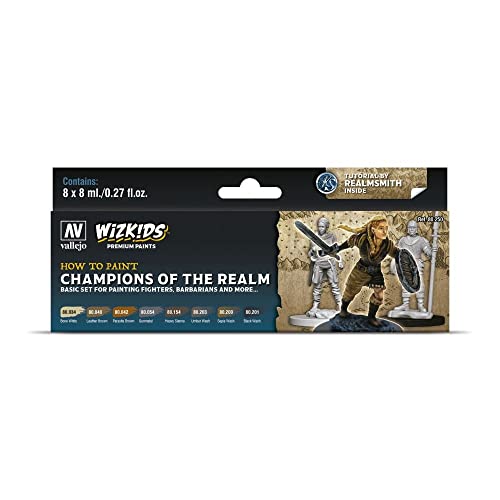 Vallejo Acrylicos Wizkids Champions Of The Realm 080250 - Set Di Colori, 8 X 8 Ml