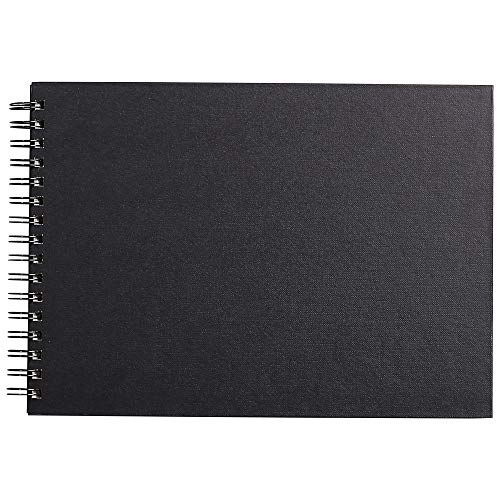 Clairefontaine 134255C - Taccuino Goldline 64 Fogli Cucito E Incollato (Formato Orizzontale ) 21X29.7 Cm Carta Avorio 140 G, Copertina Rigida Nera