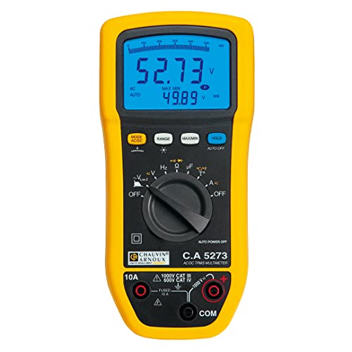 Multimetro Portatile Digitale Chauvin Arnoux C.A 5273 Protetto Contro Spruzzi D'Acqua (Ip54) Cat Iii 1000 V Cat Iv 60