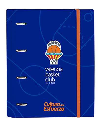 Safta - Valencia Basket Raccoglitore A 4 Anelli Da 30 Mm, Colore: Blu/Arancione, 320 X 140 X 440 Mm (512084666)