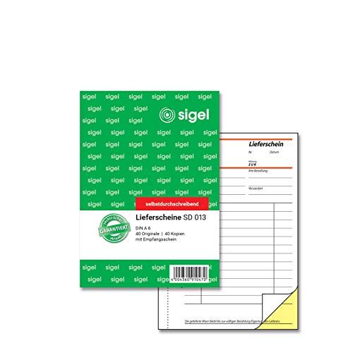 Sigel Formulare – Contenuto Scheine De A6 2X 1 Pezzo