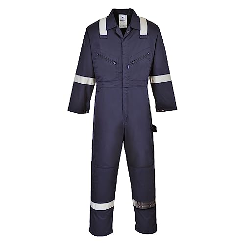 Portwest F813 Iona Tuta Da Lavoro Di Sicurezza In Polycotton Marina, Xl