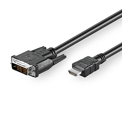 Goobay 50580 Cavo Dvi/Hdmi, Placcato Nickel, Nero, 2M Lunghezza Del Cavo