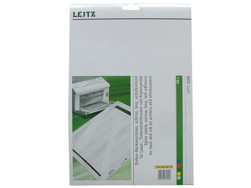 Leitz Etichette Adesive A4 Stampabili Al Pc Per Raccoglitori A Leva In Cartone, Formato Lungo E Stretto, Giallo, 39 X 285 Mm, Cartoncino, 16880015, Co
