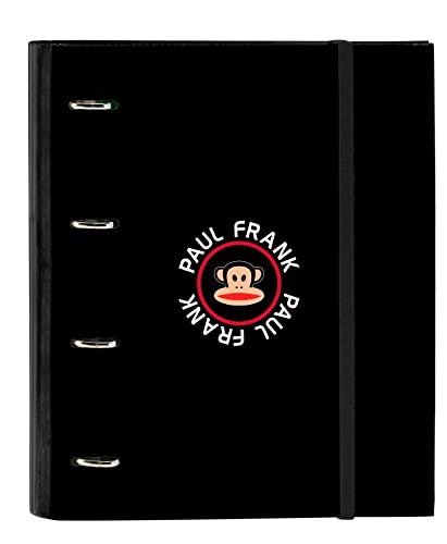 Paul Frank Campers - Cartella 4 Anelli Da 35 Cm Con 100 Fogli A4, Ideale Per Bambini Di Diverse Età, Comoda E Versatile, Qualità E Resistenza, 27 X 3,
