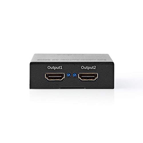 Nedis Hdmi ™ Splitter - 2 Porte - Ingresso Hdmi™ - 2 Uscite Hdmi™ - 4K @60Hz - 18 Gbps - Metallo - Antracite
