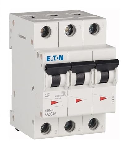 – Eaton (Moeller) Disgiuntore Faz-C4/3 C 4 A, Interruttore Di Circuito 3P
