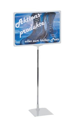 Franken Psm - Espositore Portaprezzi Con Base Metallica, Orientabile In Orizzontale O Verticale, Formato A3, Colore: Grigio
