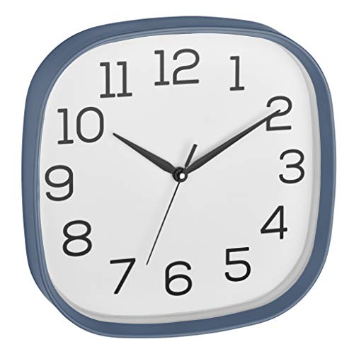 Tfa Dostmann Orologio Analogico Da Parete 60.3053.06, Con Unità Sweep, Silenziosa, Copertura In Vetro, Blu Tortora, 295 X 55 X 295 Mm