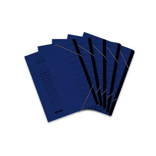 Elba Sorting File Chic, 12 Compartments, Carton Dark Blue, 5 Pezzi
