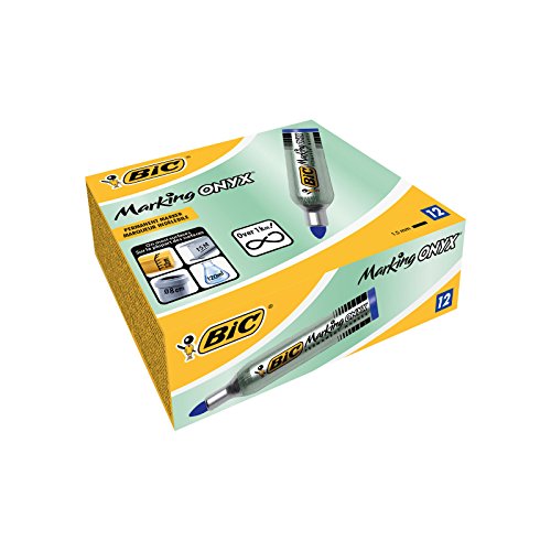 Bic Onyx Marker Bullet 1482 - Confezione Da 12 Pezzi, 1,5 Mm, Colore: Blu