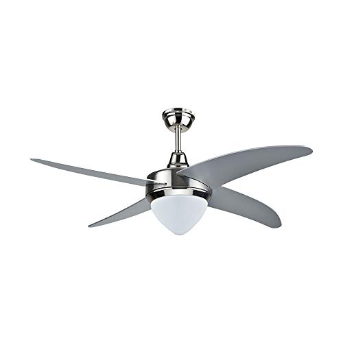 V-Tac Ventilatore Led Da Soffitto 15W 3 In 1 Con Motore A Corrente Alternata Da 60W Con Telecomando 4 Pale