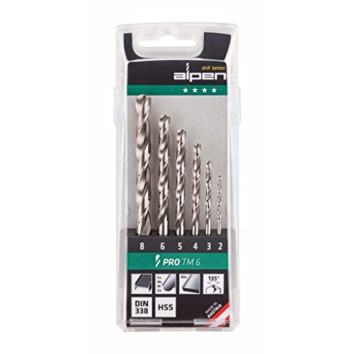 Alpen 1 Set Di Punte Elicoidali Hss Pro Tm 6 Con C