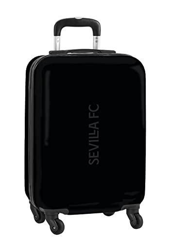 Safta, Trolley Cabina 20'' Valigia Ruote E Lucchetto Di Sicurezza Di Sevilla Fc Teen, 345 X 200 X 550 Mm Unisex-Bambini E Ragazzi, Nero, Estándar