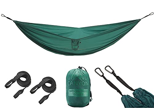 Grand Canyon Bass Hammock Hammock Double - Amaca All'Aperto Fino A 180 Kg, Amaca Da Viaggio Per 2 Persone - Leggera E Compatta Con Protezioni Per Albe