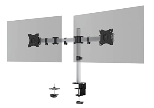 Durable Braccio Porta Monitor Select Per 2 Monitor, Ruotabile Di 360°, Inclinabile, Regolabile In Altezza, Per Schermi Con Attacco Vesa Fino A 27" E 8