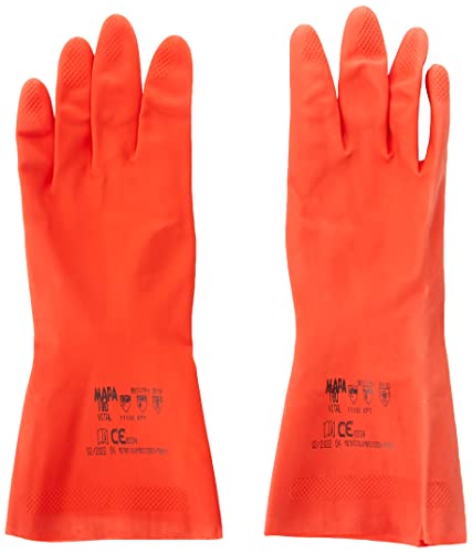 Mapa Professional Dual Nit/180 Guanti Protettivi, Rosso (Confezione Da 2), 7, Red, 2