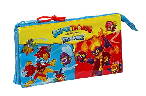 Safta Superzings - Astuccio Triplo, Astuccio Per Bambini, Ideale Per Bambini In Età Scolare, Comodo E Versatile, Qualità E Resistenza, 22 X 3 X 12 Cm,