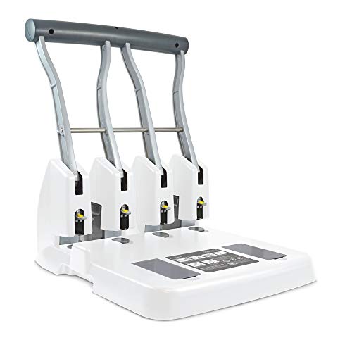 Rapesco 1407 Eco Perforatrice A 4 Fori Per Alti Spessori P4400, Fora Fino A 150 Fogli, Bianco