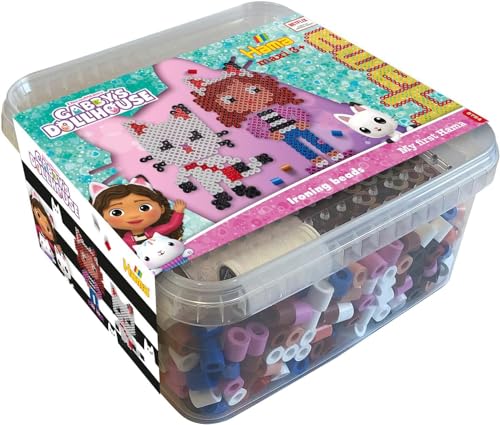 Hama Perlen 8754 - Perle Da Stirare Maxibox, Gabby'S Dollhouse, Con Circa 900 Maxi Perle, Divertimento Creativo Per Grandi E Piccini
